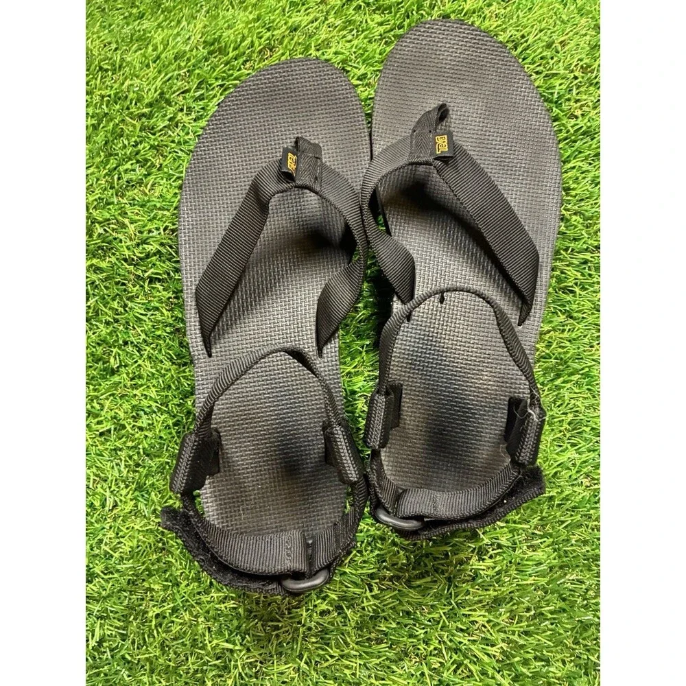 Teva Original Universal Flip Flop Sport Sandals Men’s 7 Black Hook & Loop